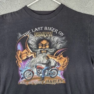 Vintage Harley Davidson Hemd Herren 2XL 90s 3D Emblem Last Biker On Earth USA - Bild 1 von 9