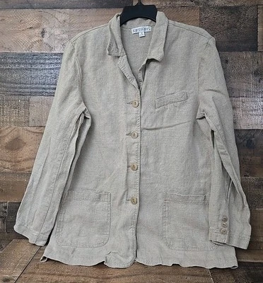 Chaqueta Blazer Karen Kane Lino Mujer Mediana De Colección Hecha en EE. UU. Academia Dinero Antiguo Foto 1 de 4