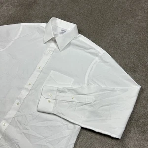 Camisa de vestir Brooks Brothers para hombre 16 (grande) blanca lisa abotonada Business Casua - Imagen 1 de 8