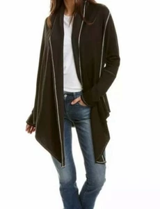 Johnny Was Calme Strickjacke vorne offen schwarz Wasserfall Bio-Baumwolle XS USA Z8 - Bild 1 von 11