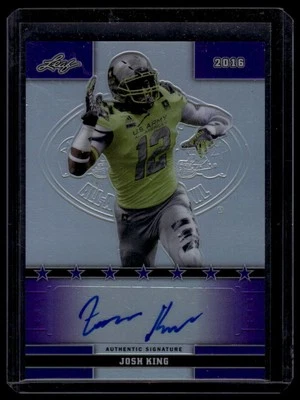 2016 Leaf Metal U.S. Army All-American Bowl Josh King #62 Purple Auto 24/25 - Image 1 of 2