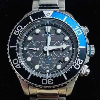 Orologio cronografo solare SEIKO Prospex DIVER SCUBA V175-0AD0 Navy JP - Immagine 1 di 3