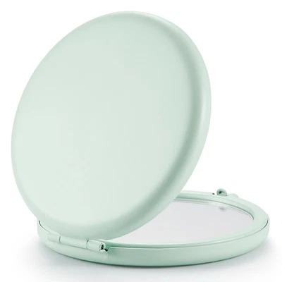 Compact Double-Sided Pocket Mirror 1X/2X Magnifying – Round Silver Metal - Image 1 of 4