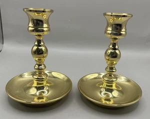 BALDWIN Vintage massiv Messing Kerzenständer Kerzenhalter 5" hoch 2er Set NEUWERTIG! - Bild 1 von 5