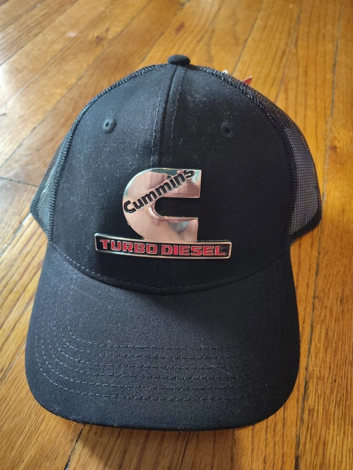 MENS CUMMINS TURBO DIESEL METAL EMBLEM BLACK SNAPBACK HAT OSFM - Изображение 1 из 4