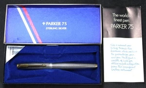 Parker 75 Sterling Silver Fountain Pen w/ 14k Nib & Box - Vintage - NEEDS REPAIR - Picture 1 of 6