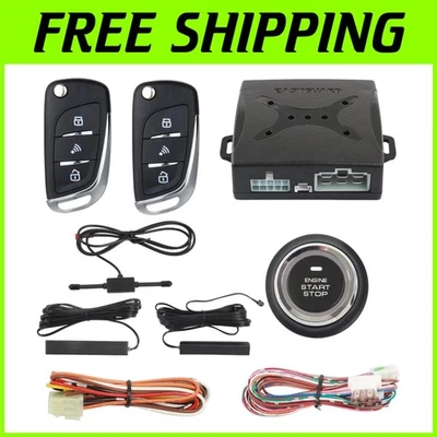 Push Start Button Remote Car Alarm with Passive Keyless Entry & Wireless Remote - Image 1 of 4