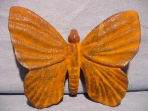 CAST IRON GARDON BUTTERFLY GRAY IRON RUSTY OLD COLLECTABLE SMALL PAPER WEIGHT - Picture 1 of 4