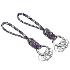 4 Pouce Paracorde Lanière Porte-Clé 2Set pour Clé Portefeuille camouflage Violet - Imagen 1 de 7