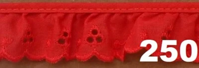 1" RUFFLED EYELET, 1, 3, 5, 10, 50 YARD PIECES FREE SHIPPING IN USA - Image 1 of 4