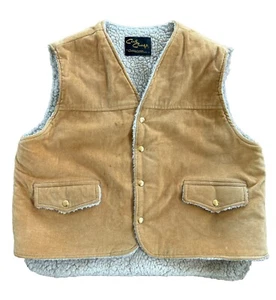 Chaleco de Colección Cal Craft Marrón Pana Sherpa Forrado Para Hombres XL Western Rancher Años 70 - Imagen 1 de 4