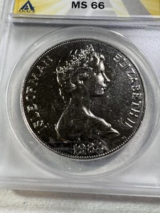 1984 Isle of Man 1 Crown Olympic Ice Dancing Commemorative Graded MS 66 by ANACS - Picture 1 of 8