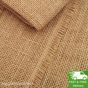 2m length Pure Jute Hessian Burlap Fabric Wedding Craft Upholstery DIY 1m wide - Picture 1 of 3