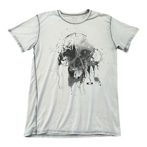 Vintage Y2K Oakley Skull T Shirt Mens Size Large Off White Grunge Skater - Picture 1 of 7