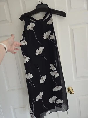 American Living Dress, Size 16 Navy White Floral Sleeveless  - Image 1 of 4