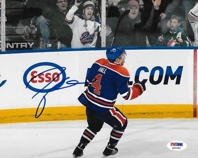 Taylor Hall signed Edmonton Oilers 8x10 photo autographed 4 PSA - Image 1 of 2