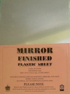Espejo para casa de muñecas acabado plástico plexiglás hoja A4 1 mm  Foto 1 de 4