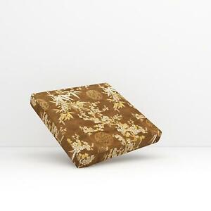 Ba114*TAILOR MADE COVER/RUNNER*Bamboo Gold Leaf Brocade Box Cushion Bolster Case