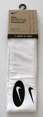 耐克 Fury 头带 Terry 男式白色/黑色 — 第 1/4 张图片