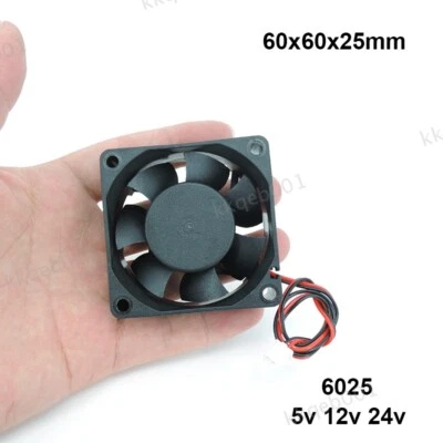 6025 DC 5/12/24V Cooler Fan 60x25mm 6cm Brushless Motor Cooling Fan 3D Printer - Image 1 of 4
