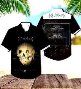 Def Leppard Retro Active Compilation Album Cover Hawaiian Shirt US size - Picture 1 of 2