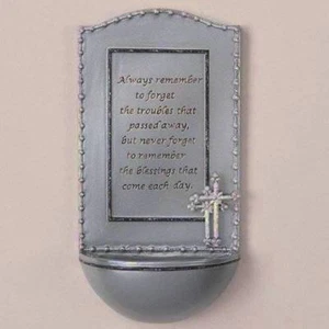 MEMORIAL FONT WALL POCKET Remember the blessings... PET PERSON - Picture 1 of 1