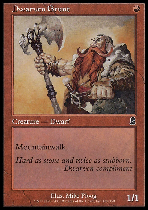 MTG Magic the Gathering Dwarven Grunt (185/352) Odyssey LP - Image 1 of 1