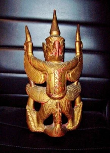 Antique Garuda Wooden Statue Wall-hanging mask Hand made app 17 in - Picture 1 of 8