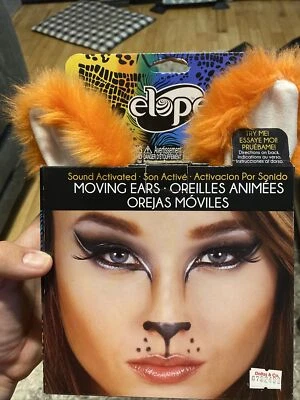 Moving Fox Ears Orange Animal Sound Activated Halloween Adult Costume Accessory - Image 1 of 3