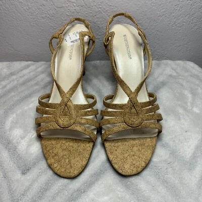 Usado en Excelente Condición - Worthington Tostado "Corcho" Tirantes CUERPO 3" TACONES para Mujer Foto 1 de 4