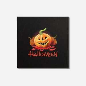 Halloween Blood Pumpkin 4'' X 4'' Square Wooden Coaster - Picture 1 of 3