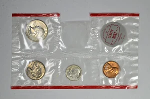 1964 D BU Set Coins 1C 5C 10C 25C in Mint Cellophane - Picture 1 of 3