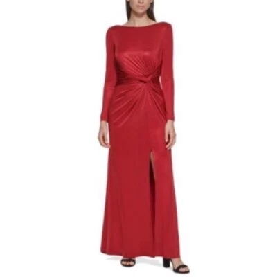 Vince Camuto Womens Petite Metallic Flecked Jersey Gown Dress Red Size 2P NWT - Image 1 of 2