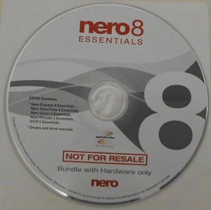 NERO 8 ESSENTIALS Software - Audio+Video Conversion to CD and DVD - Picture 1 of 1