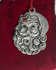 AVON Collectible 2012 Pewter Santa Christmas Ornaments  in Box Velvet Pouch