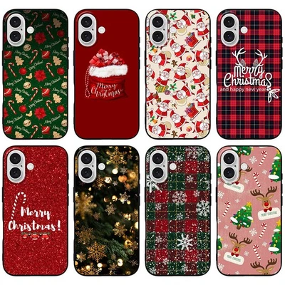 Christmas Case For iPhone 17 Pro Max Air 16 15 14 13 12 Soft Silicone Cover Gift - Image 1 of 4