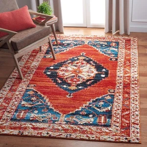 Vintage Hamadan Collection Area Rug - 5'3" x 7'6", Red & Navy, Oriental Tradi... - Picture 1 of 6