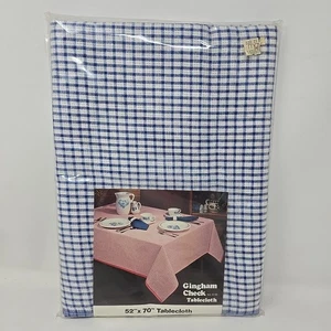 Tovaglia a quadri Gingham 52 x 70 blu/bianco NOS - Foto 1 di 7