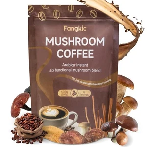 Instant Organic Mushroom Coffee, 6.35oz (60 Servings) 6 in 1 Medium Roast Cof... - Picture 1 of 7