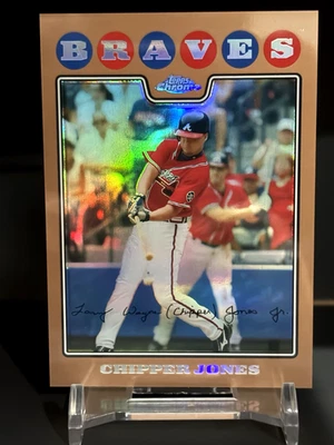 2008 Topps Chrome Copper Refractor Chipper Jones 533/599 #132 Braves - Image 1 of 3