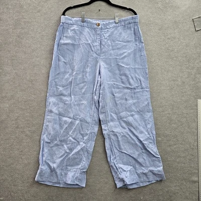 Женские брюки J. Jill M синие льняные на лодыжке Love широкие штанины 25 дюймов по внутреннему шву - Изображение 1 из 4