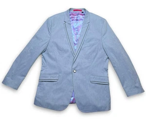 Ted Baker London Mens Blazer Jacket Size 5 40R Blue 1-Button Slim Fit Lined - Picture 1 of 24