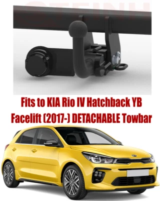 Barra de remolque desmontable para KIA Rio IV 5D (YB) (2017-) y kit de relé de derivación de 13 pines K070 Foto 1 de 4