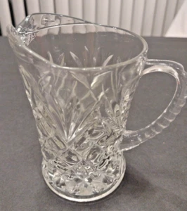 Vintage Anchor Hocking EAPC 5” Pineapple Clear Glass Creamer Small Pitcher #9a/b - Picture 1 of 4