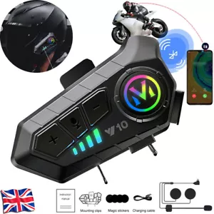 Bluetooth 5.3 HiFi Wireless Motorbike Call Headphone Motorcycle Helmet Headset - Picture 1 of 12