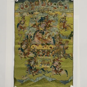 35" Decor tibet Silk Cloth Embroidery War God King Gesar thangka Mural Tapestry - Picture 1 of 8