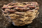 Birds Nest Style Hand Woven Small 3” Basket Grass Stick Hay