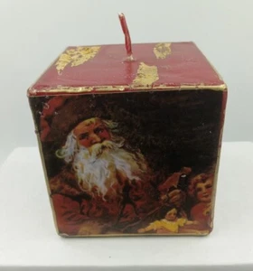 New Vtg Victorian Image Santa Claus Christmas Candle Made Italy Vietri 2.75" - Picture 1 of 8