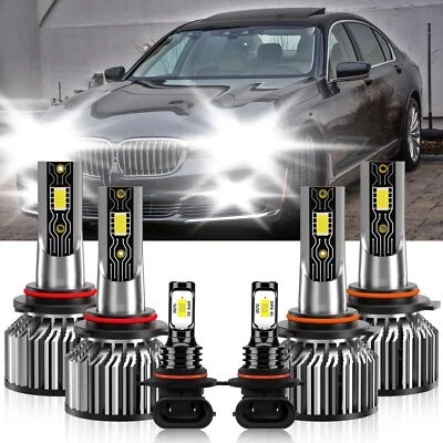 For BMW 740i 1993-1994 LED Headlight Kit Hi/Low Beam+Fog Light Bulb 26000LM - Image 1 of 4