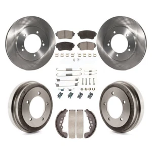 Front Rear Disc Brake Rotor Ceramic Pad & Drum Kit (7Pc) For Suzuki Grand Vitara - Picture 1 of 14